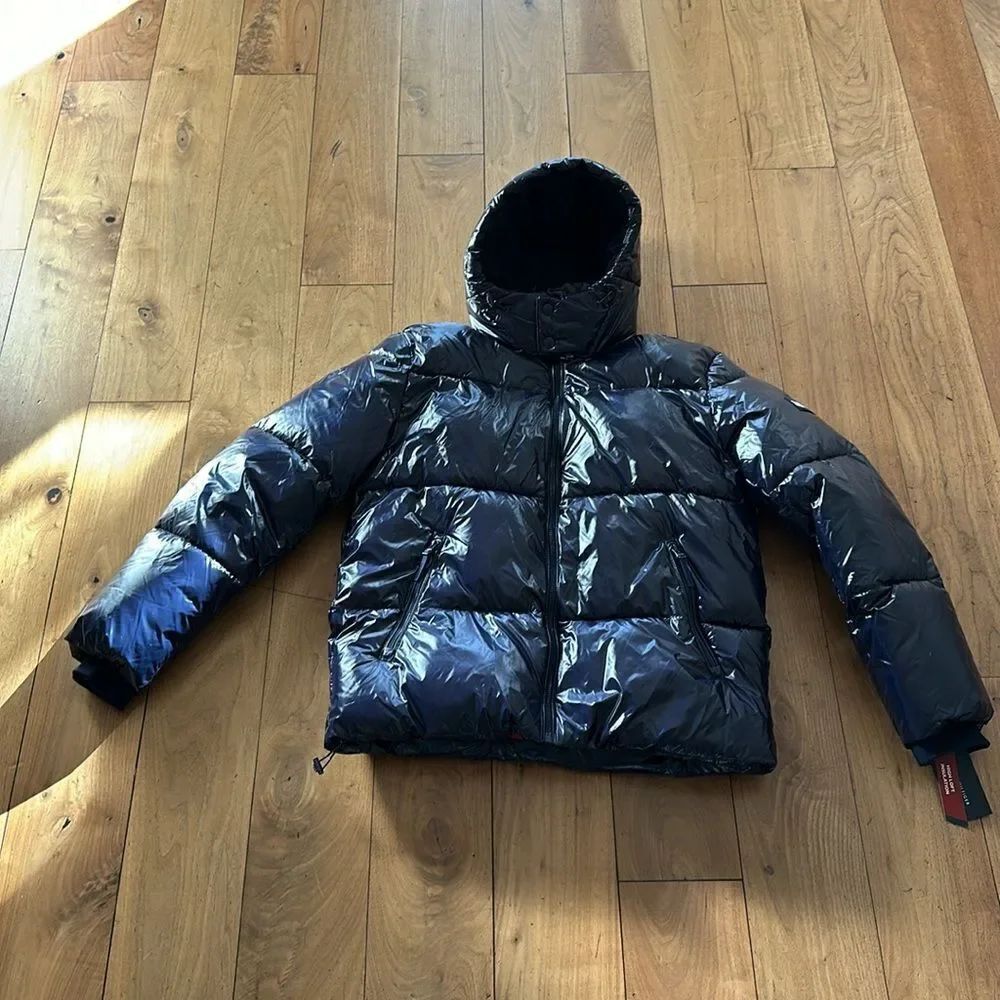Tommy Hilfiger Men's Down Alternative Hooded Puffer Jacket NAVY NEW with tag